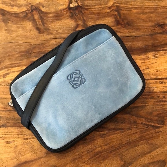 Loewe Madrid Vintage Leather Anagram Crossbody Blue - Picture 2 of 10